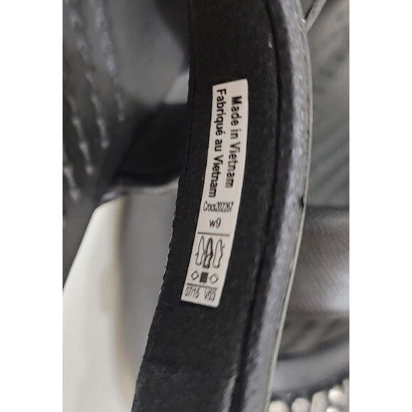 Crocs Cyprus IV Black Heeled Sandals with Rhinestones NEW Sz.9 - Picture 6 of 8